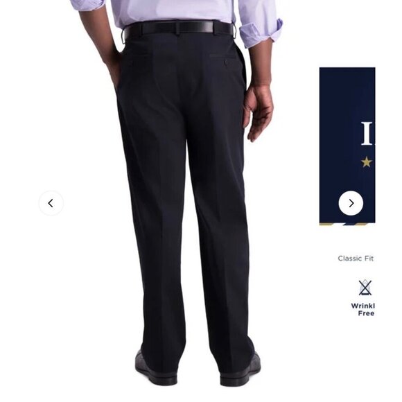 Haggar Pleated Classic Iron Free Premium Khaki Stretch Twill size 42Wx29L NWT - Picture 3 of 5